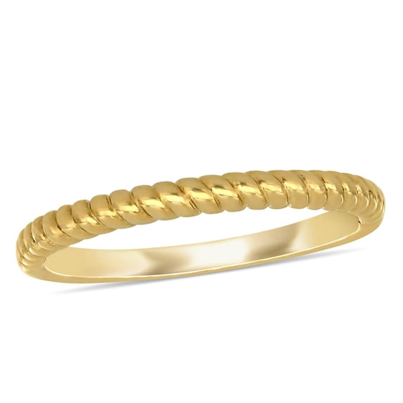 AMOUR Wedding Band with Twist Design In 14K Yellow Gold
