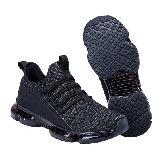 Running Sports Shoes,AMOX Men's Casual Air Cushioned Running Shoes Lightweight Breathable Walking Sneakers for Jogging and Daily Walking,Black Non Slip Fashion Running Shoes for Men
