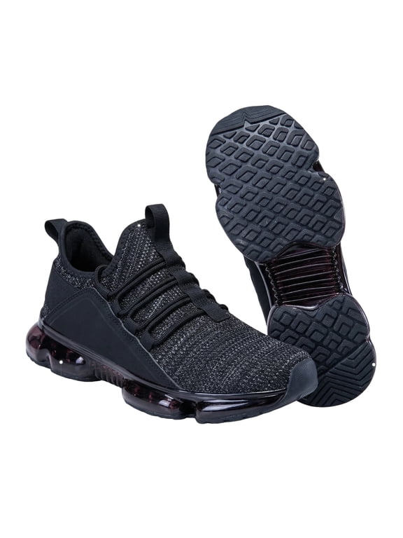Running Sports Shoes,AMOX Men's Casual Air Cushioned Running Shoes Lightweight Breathable Walking Sneakers for Jogging and Daily Walking,Black Non Slip Fashion Running Shoes for Men