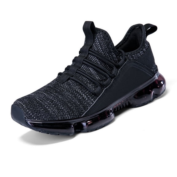 Running Sports Shoes,AMOX Men's Casual Air Cushioned Running Shoes Lightweight Breathable Walking Sneakers for Jogging and Daily Walking,Black Non Slip Fashion Running Shoes for Men