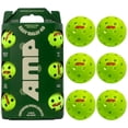 thumbnail image 1 of AMP Easy Rally 40 Outdoor Pickleball Balls, 6 pack, Neon Yellow-Green, Made Domestically, 20% Recycled Plastic, 1-Year Durability Guarantee, 1 of 7
