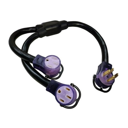 AMP UP RV 14-50 125/250v 50 amp x (2) 125/250v 50 amp Splitter Y Adapter w/ Lighted ends