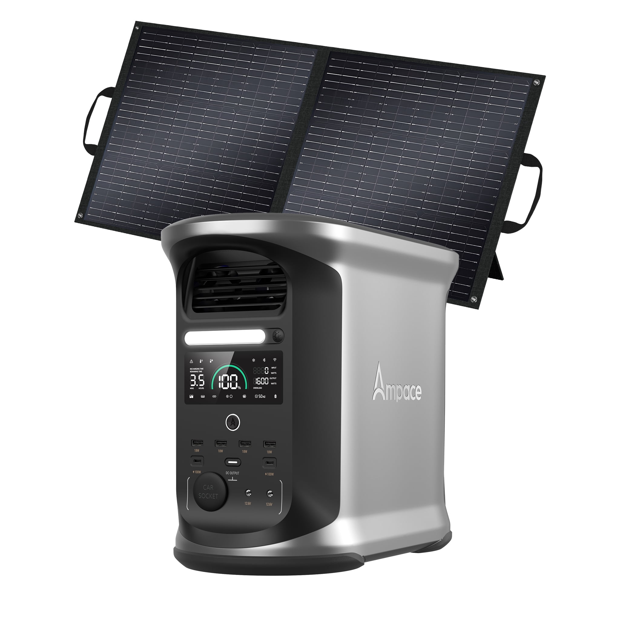 【ポータブル電源1462Wh】Ampace andes 1500 AMPACE Andes 1500 Portable Power Station with 3x100W Solar Panel
