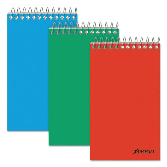AMPAD/DIV. OF AMERCN PD&PPR Wirebound Pocket Memo Book Narrow 3 x 5 White 60 Sheets 3/Pack 45093