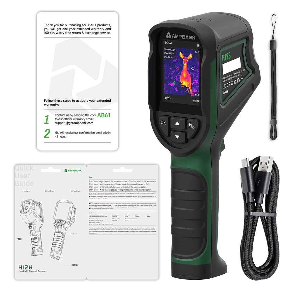 AMPBANK Handheld Digital IR Thermal Imaging Camera Thermometer H128