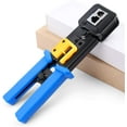 RJ45 Crimp Tool Pass Through Cat5 Cat5e Cat6 Crimper Cutter