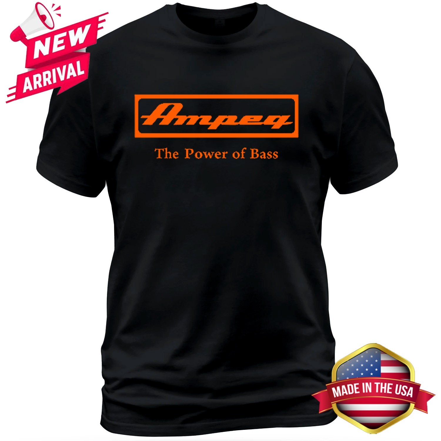 T-shirt Unisexe Ampeg Music Logo - Couleurs Noir/gris/marine/blanc, Tailles S à 5XL - Neuf Sans étiquettes