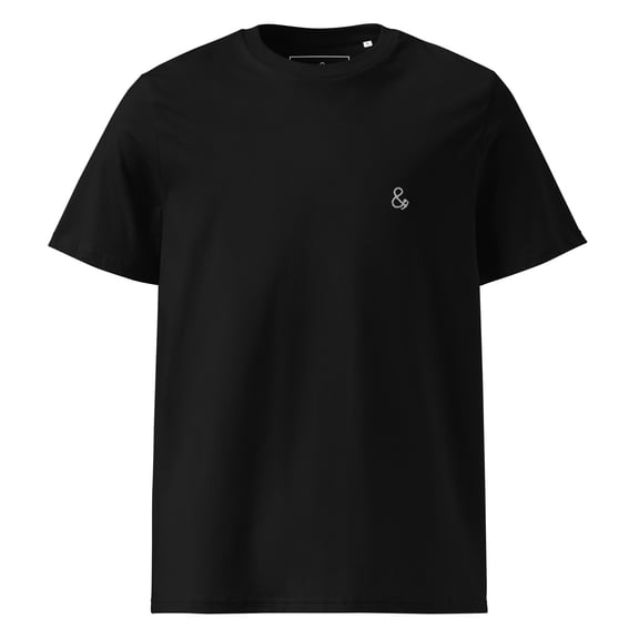 AMPERSAND SIGNATURE ORGANIC COTTON EMBROIDERED T-SHIRT Black - Medium