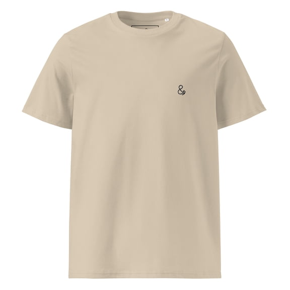 AMPERSAND SIGNATURE ORGANIC COTTON EMBROIDERED T-SHIRT Desert Dust - Large