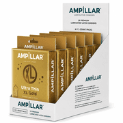 AMPILLAR ULTRA THIN XL GOLD Condoms   Extra Large, Ultra Thin for Natural Feel, Lubricated Latex Condoms, Triple Tested Protection, 18 Count