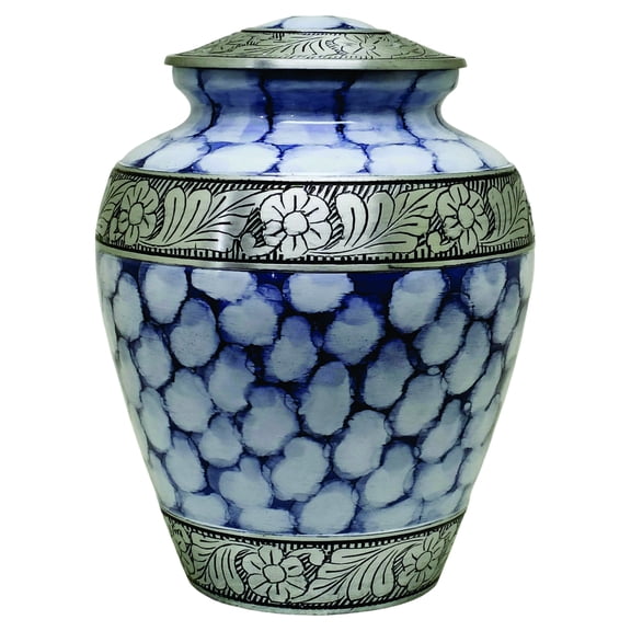 AMPLE Aluminum Cremation Urn – Leak-Proof, Durable Memorial I Purple & Silver I Celtic-style cross 4 Keepsake Urns, 3 Cu Each