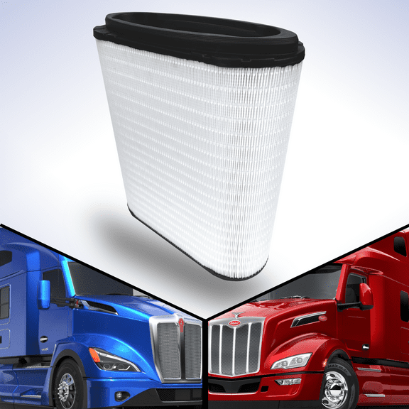 AMPLER's Engine Air Filter D371061 for Kenworth KW T680 and Peterbilt 579. Years 2022-2024. Ref. Part #: D37-1061, D371061, D37-1037, D371037