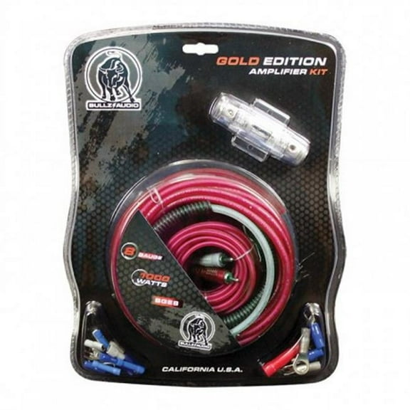 Bullz Audio BGE8RP 8 Gauge Amplifier Wiring Kit 1000W Complete Car Amp Installation Kit w/ RCA Cable, Speaker Wire, 60A Fuse