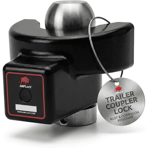 AMPLock U-BRP2516 Heavy Duty 2-5/16" Coupler Lock for RV and Utility Towables, Anti-Theft Straight Lip Design for Trailers & RV