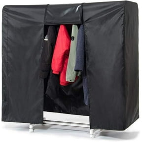 AMQTSLM 59" Garment Rack Cover, Garment Bags for Hanging Clothes and Closet Storage, Dustproof Clothes Rack Cover with 2 Durable Zippers