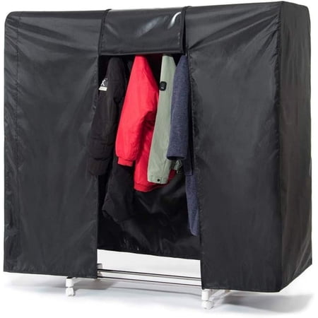 AMQTSLM 59" Garment Rack Cover, Garment Bags for Hanging Clothes and Closet Storage, Dustproof Clothes Rack Cover with 2 Durable Zippers