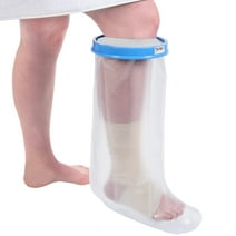 AMQTSLM Cast Cover for Foot, Reusable Water Proof Leg Cast Cover for Shower, Watertight Foot Protector for Broken Knee Foot Ankle Wound Burns, Transparent Half Leg Covers, 26"