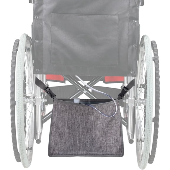 AMQTSLM Catheter Bag Covers for Wheelchairs, Wheelchair Under Basket for Infusion Bag, Urinary Drainage Bag Holder, A Dignified of Wheelchair Storage Bag, Wheelchair Urine Bag Holder, Gray