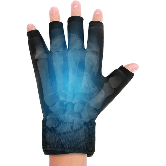 AMQTSLM Finger Arthritis Compression Ice Glove for Pain Relief, Adjustable Finger Hand Ice Pack Gloves for Hot & Cold Therapy, Wrist Ice Pack Wrap for Arthritis, Tendinitis, Carpal Tunnel