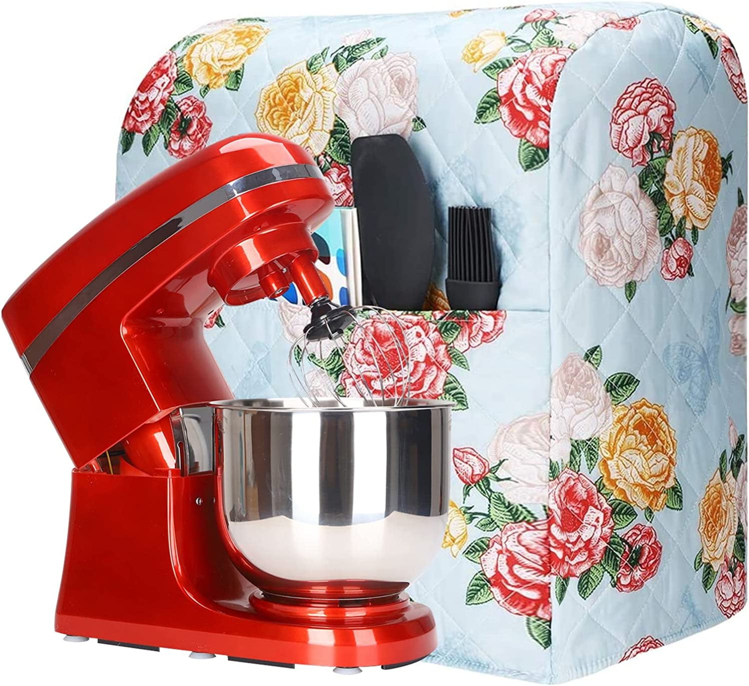 Luxja Dust Cover for 6-8 Quart KitchenAid Mixers (with a Bottom Padding  Pad)