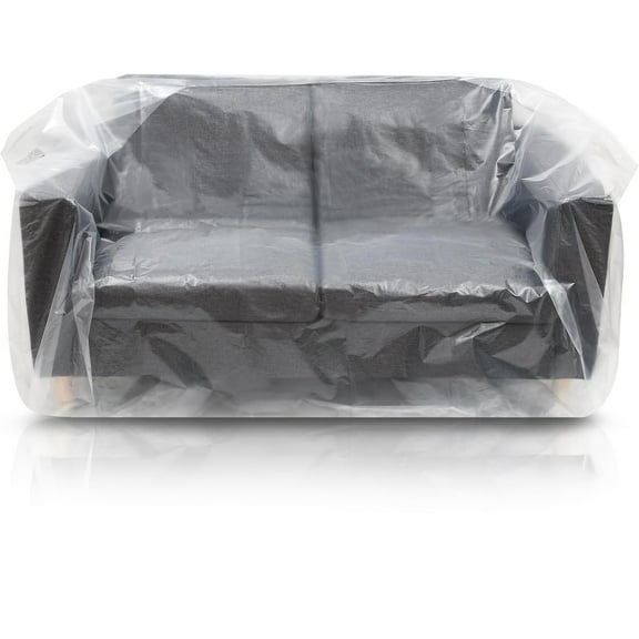 AMQTSLM Plastic Loveseat Covers, Furniture Protector Covers for Moving & Storage, Waterproof Furniture Cover for Love Seat, Clear Bags for Renovation, Wrap or Storage