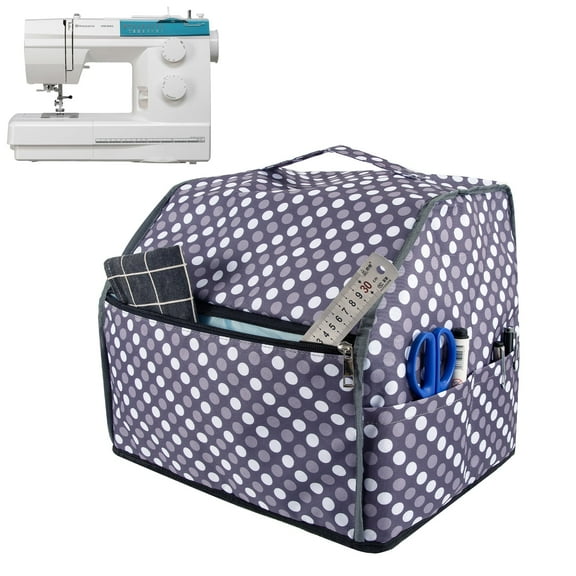 AMQTSLM Serger Machine Cover with Storage Pockets, Sewing Machine Cover for Most Standard Sergers, Overlock Machine Cover Compatible with Singer, Brother Serger Machine