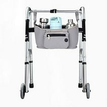 AMQTSLM Walker Basket with Cup Holder, Seniors Walker Bag with Large Capacity Storage, Elderly Accessories Pouch for Rollator, Wheelchair, Folding Walkers