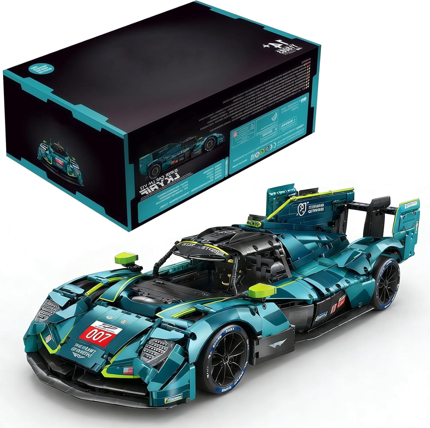 AMR-LMH Hybrid Hypercar Model Car Kits, Building Set for Adults, Age 14+, 1:8 Scale Collectible Racing Car with V12 Piston Engine, Great Gift for Birthdays, Home Décor, (3069 PCS, A-Y18083)