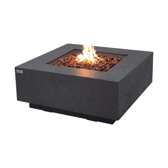 AMS Fireplace Brooklyn Square 40” Fire Pit Table - Natural Gas- Dark Gray