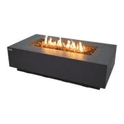 AMS Fireplace - Madison 60" Rectangular Propane Fire Pit Table - Dark Gray