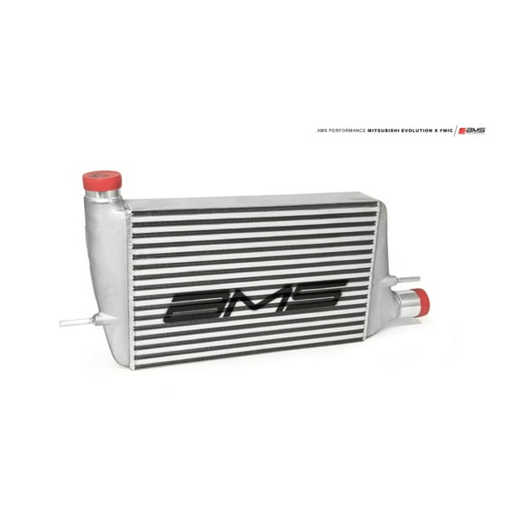 AMS Performance EVO X Front Mount Intercooler with Modular Cast End Tanks and Logo for 2008-2015 Mitsubishi Lancer Evolution X