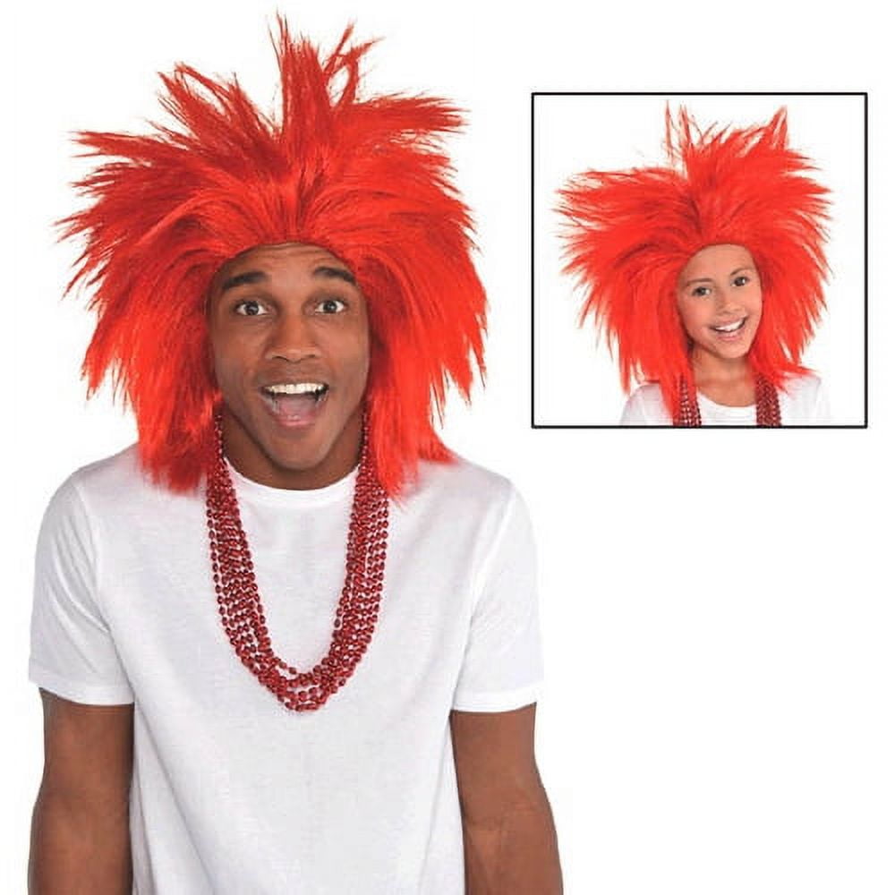 Amscan Faux Crazy Costume Unisex Wig One size Red Walmart
