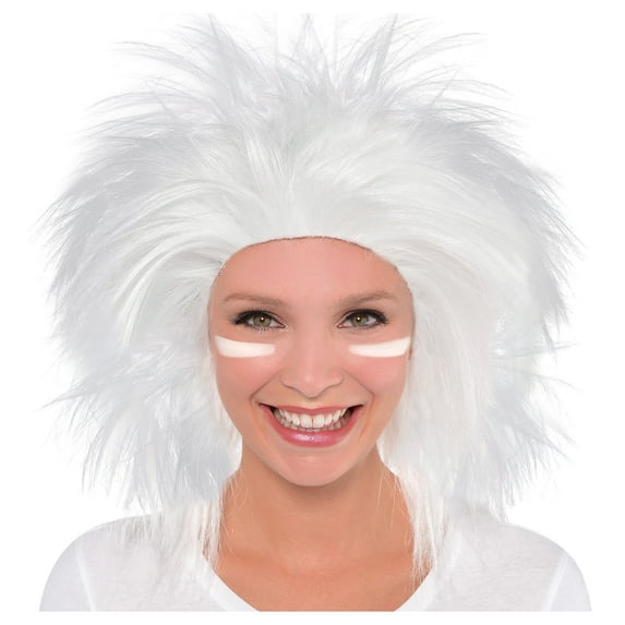 AMSCAN Crazy Wig Halloween Costume Accessories, White, One Size