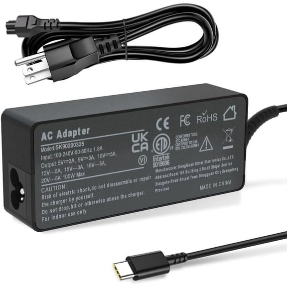 AMSK POWER AC Adapter for ASUS ROG Flow X13 GV301QH-DS96 GV301QH-XS98-B Laptop USB-C 100W