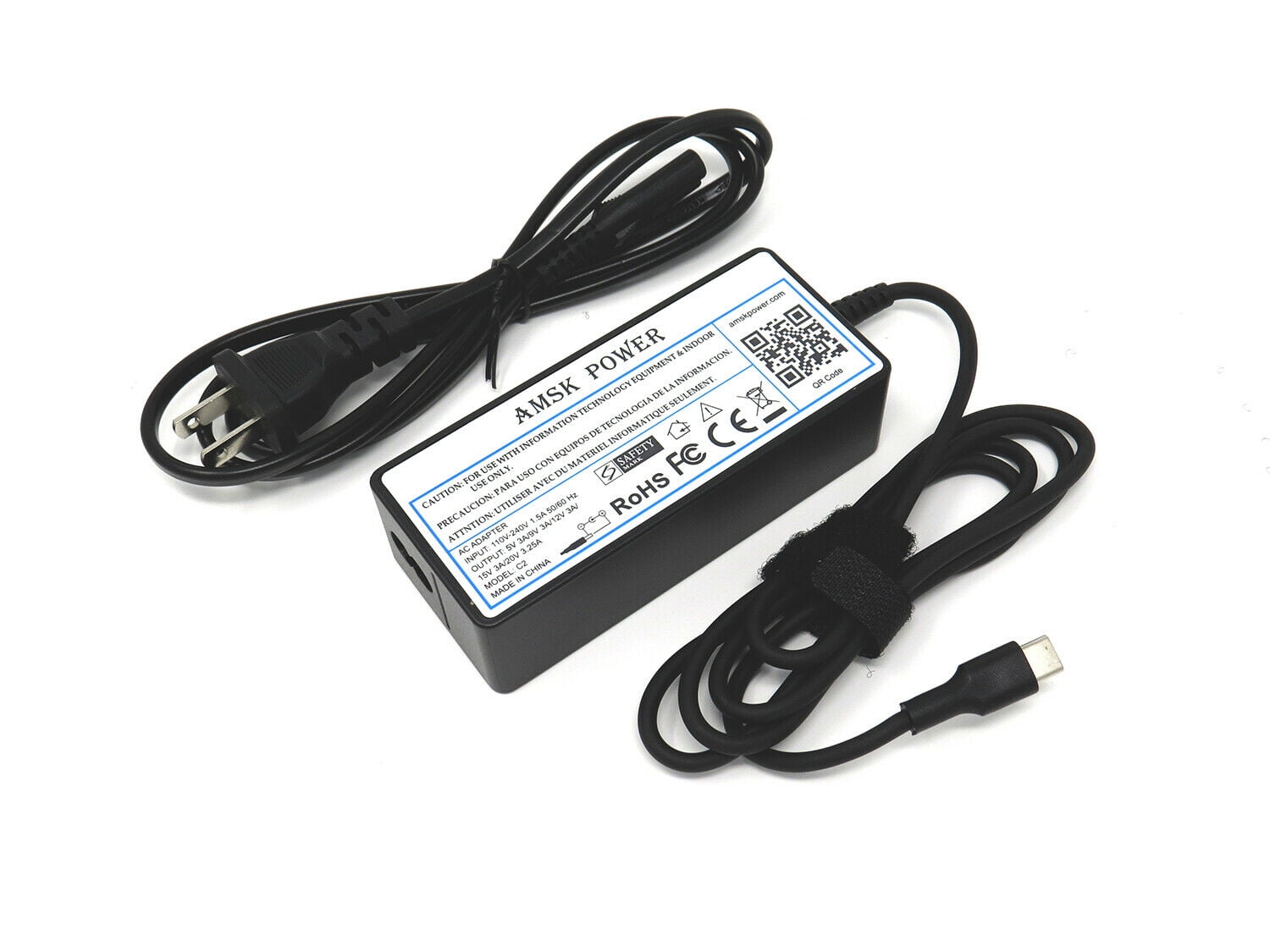 AMSK POWER AC Adapter for ASUS Zenbook 14 OLED UM3402 UM3402YA Laptop  Charger 65W Type-C 