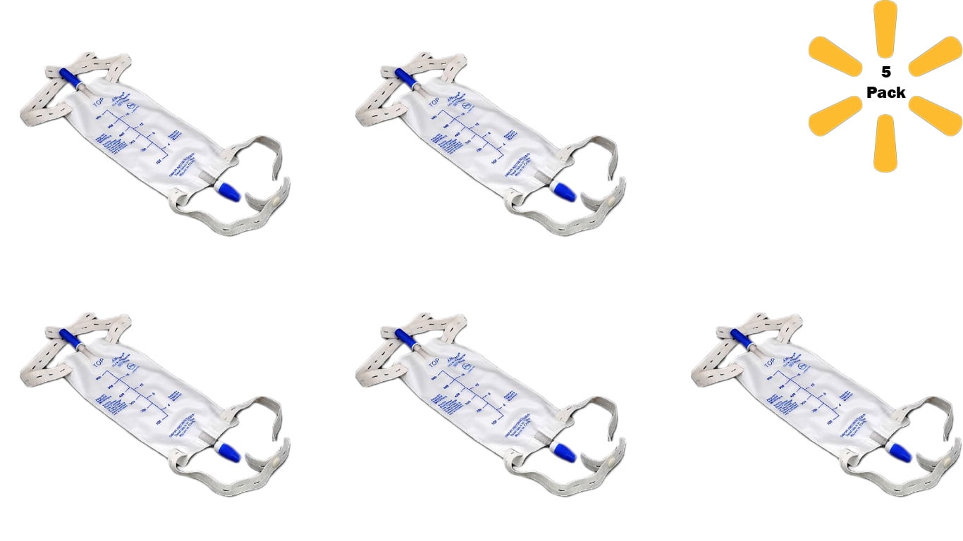 AMSure Urinary Drain Bag Anti-Reflux Valve / Twist Drain Valve Sterile Fluid Path 900 mL Vinyl, 5 Pack - AS309N