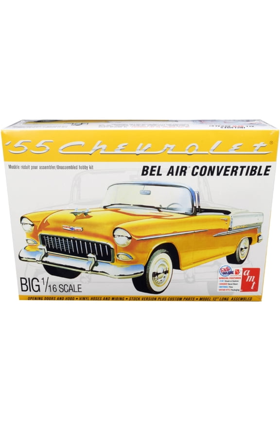 1134 Skill 3 Model Kit 1955 Chevrolet Bel Air Convertible 2 in 1 Kit 1 by 16 Scale Model