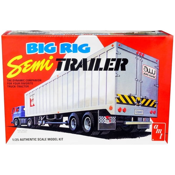 Skill 3 Model Kit Big Rig Semi Trailer with 2 Pallets 2-In-1 Kit 1 25 Scale Model by AMT