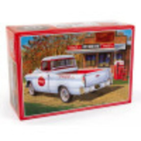 AMT: 1:25 Scale Model Kit - 1955 Chevy Cameo Pickup Coca-Cola - 90 Parts, Authentic Vehicle Building Kit, Includes Vending Machine & Dolly, Ages 14+