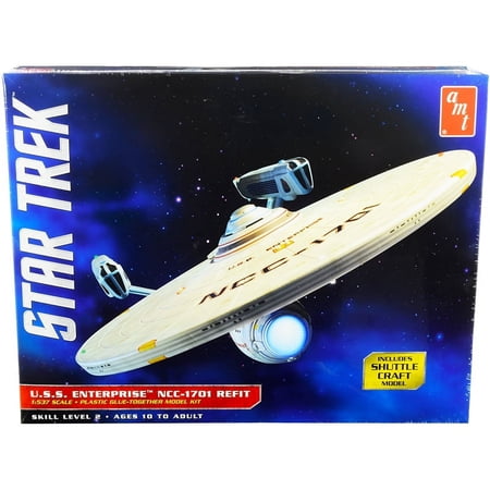 Skill 2 Model Kit U.S.S. Enterprise NCC-1701 Refit Starship "Star Trek" 1 537 Scale Model by AMT