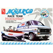 Skill 2 Model Kit Chevrolet Custom Van with Drag/Ski Boat and Trailer Aqua Rod Race Team 1/25 Scale Model by AMT