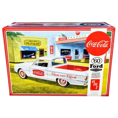 AMT Skill 3 Model Kit 1960 Ford Ranchero with Vintage Ice Chest and Two Bottle Crates "Coca-Cola" 1/25 Scale Model