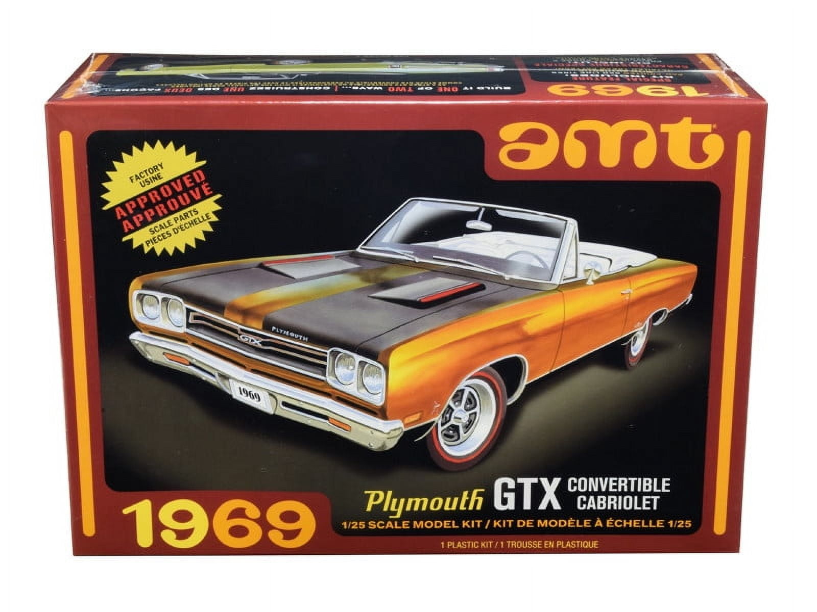 AMT AMT1137M Skill 2 Model Kit 1969 Plymouth GTX Convertible 1 by 25 Scale Model