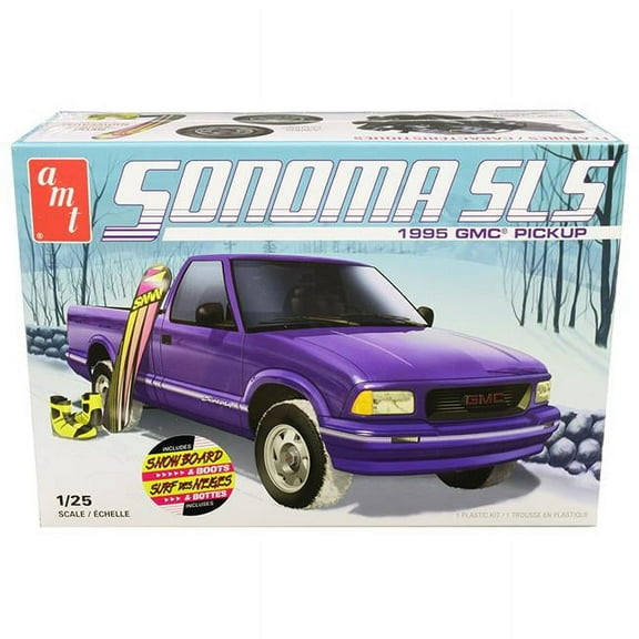 AMT AMT1168M Skill 2 Model Kit 1995 GMC Sonoma SLS Pickup Truck with Snowboard & Boots 1 by 25 Scale Model