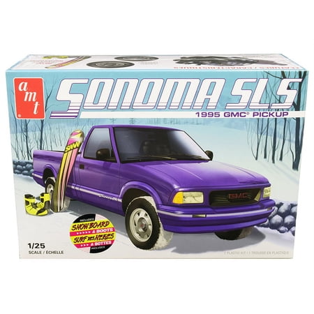AMT AMT1168M Skill 2 Model Kit 1995 GMC Sonoma SLS Pickup Truck with Snowboard & Boots 1 by 25 Scale Model
