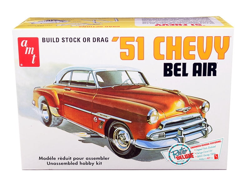AMT AMT862 Skill 2 Model Kit 1951 Chevrolet Bel Air 2 in 1 Kit Retro Deluxe Edition 1 by 25 Scale Model