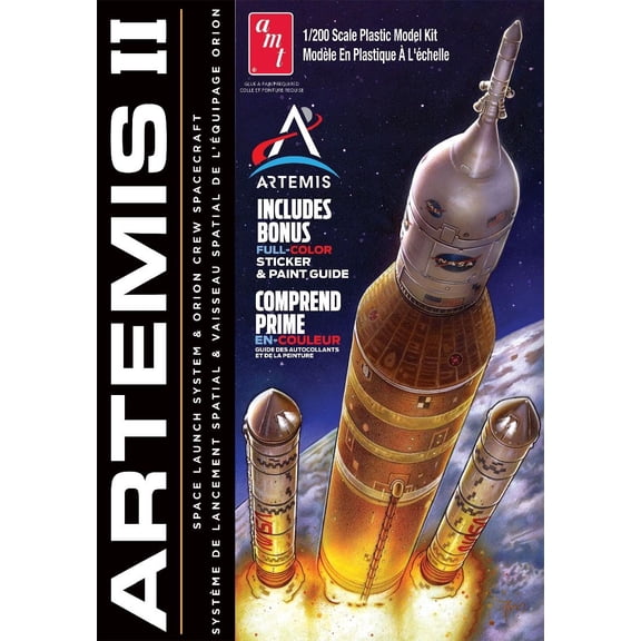 AMT Artemis II w/Sticker Space Launch System & Orion Crew Spacecraft 1/200 Scale Model Kit