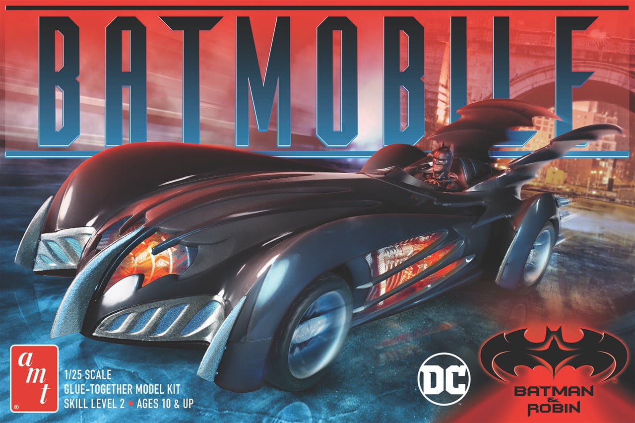 Black Vinyl Batman & Robin Batmobile 1/25 Scale Model Kit