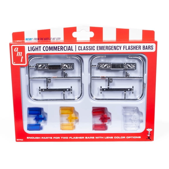 Skill 2 Model Kit Light Commercial Classic Emergency Flasher Bars Set of 10 pieces for 1 25 Scale Model by AMT