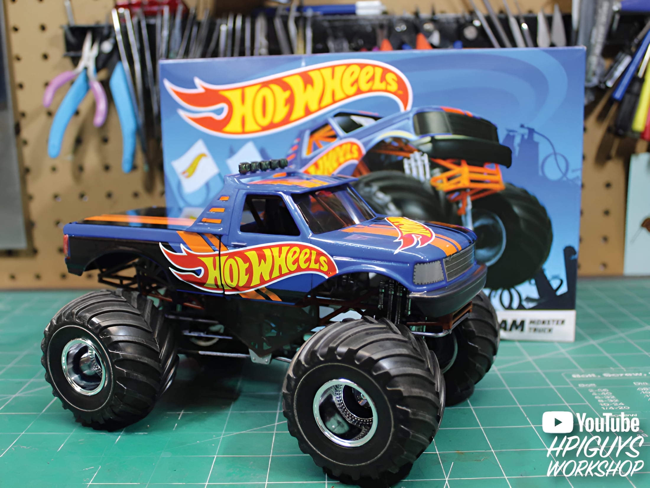 Skill 2 Model Kit Hot Wheels Race Team Monster Truck 1/25 Scale Model by AMT